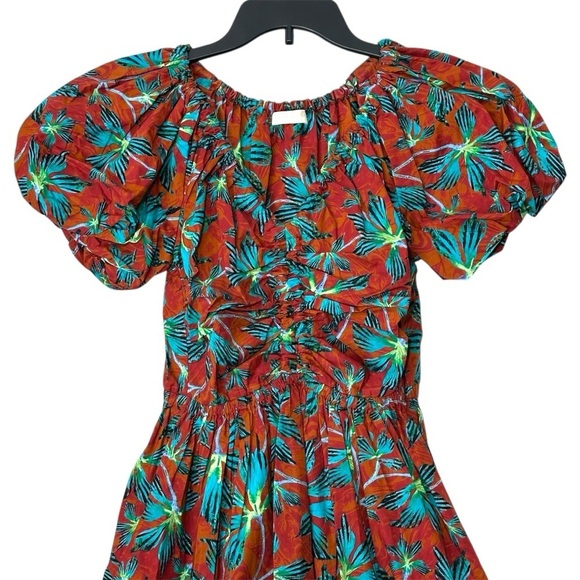 Ulla Johnson Cecile Midi Dress Tropical in Moon Flower Print size 2 puff sleeve - Picture 8 of 16